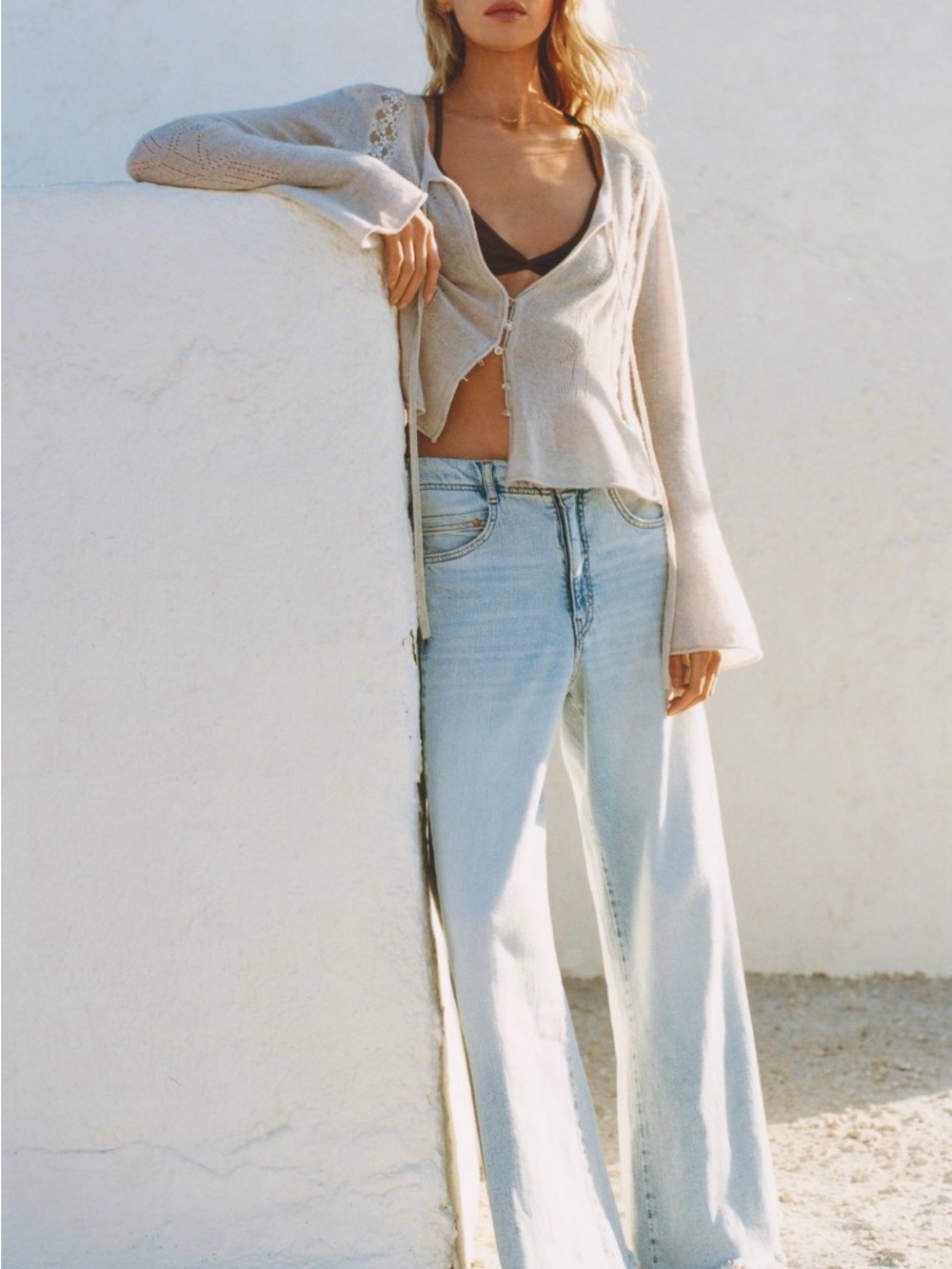 Anthropologie Safie Wash Light Blue Wide-Leg Jeans sz 30